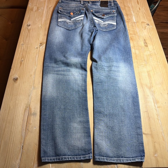 GS115 Jeans Mens 34x31 Blue Straight Leg Pockets Denim Medium Wash - Picture 5 of 7